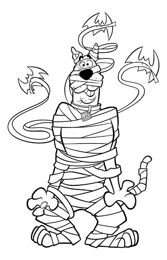 Online coloring book: Scooby mummy coloring page